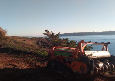 Débroussaillage en zone difficile dans le Finistère